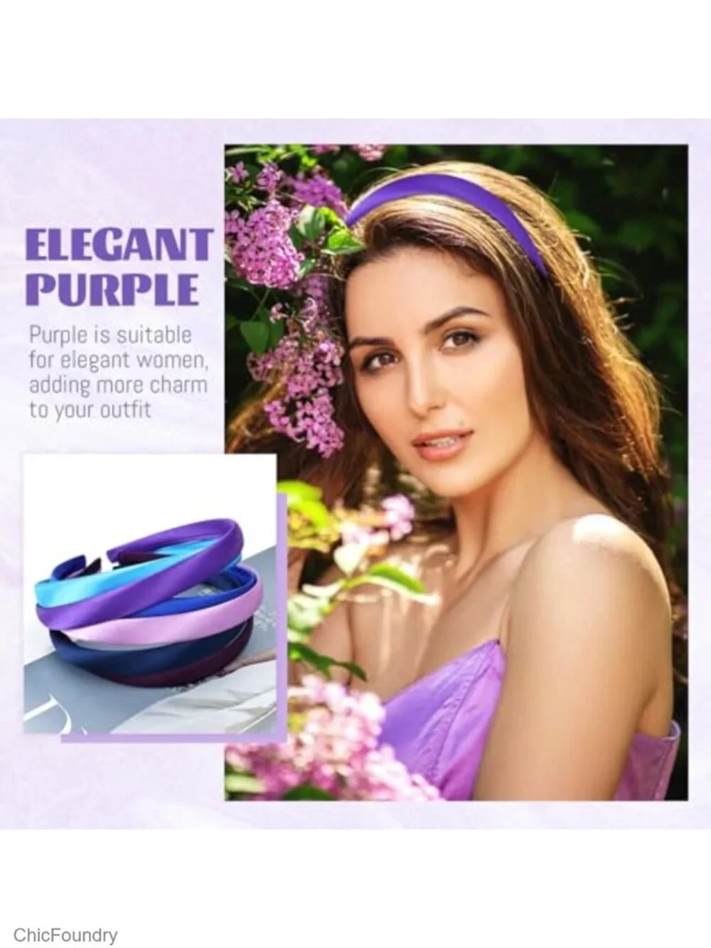 24 Pack Satin Wrapped Plastic Headbands DIY Craft Elastic Hair Accessories